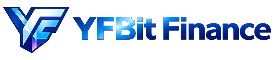 YFBit Finance logo with rising financial chart
