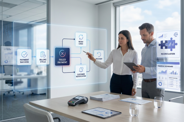 SaaS team managing recurring billing, subscription payments, failed payment recovery, customer accounts, and financial reconciliation
