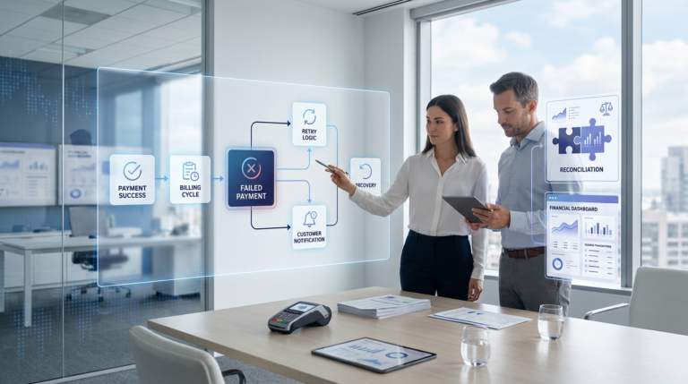 SaaS team managing recurring billing, subscription payments, failed payment recovery, customer accounts, and financial reconciliation